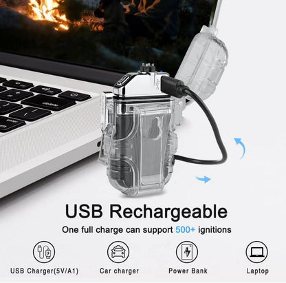 Wasserdichtes Plasma-Feuerzeug mit Taschenlampe, USB, Winddicht