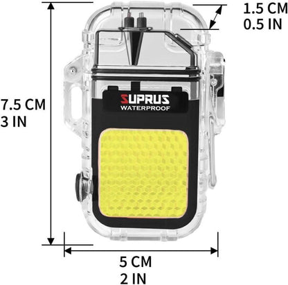 Wasserdichtes Plasma-Feuerzeug mit Taschenlampe, USB, Winddicht