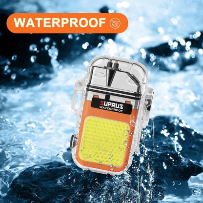SUPRUS Wasserdichtes Plasma-Feuerzeug mit Taschenlampe und Überlebens-Pfeife