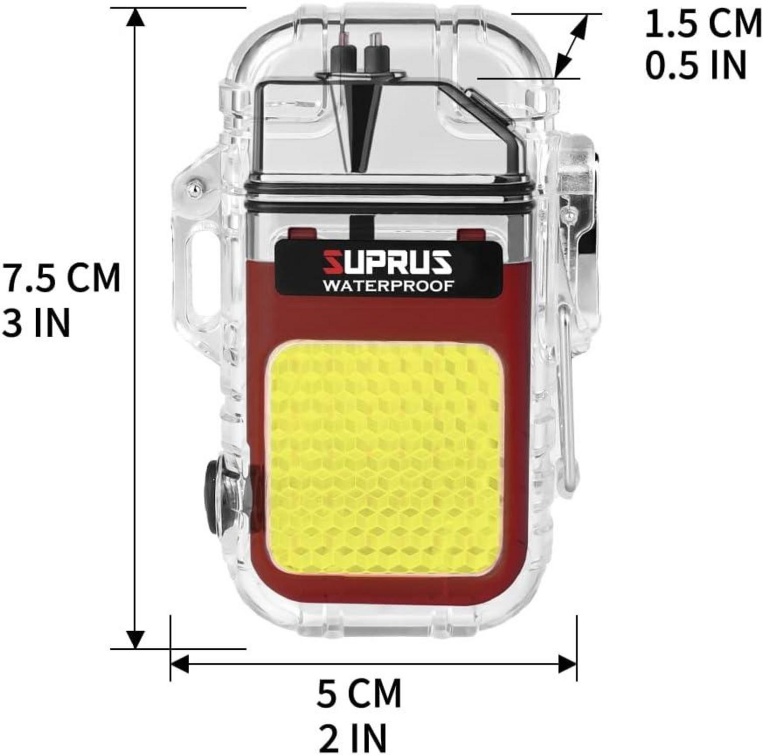 Wasserdichtes Plasma-Feuerzeug, Winddicht, USB, Taschenlampe, Doppelbogen