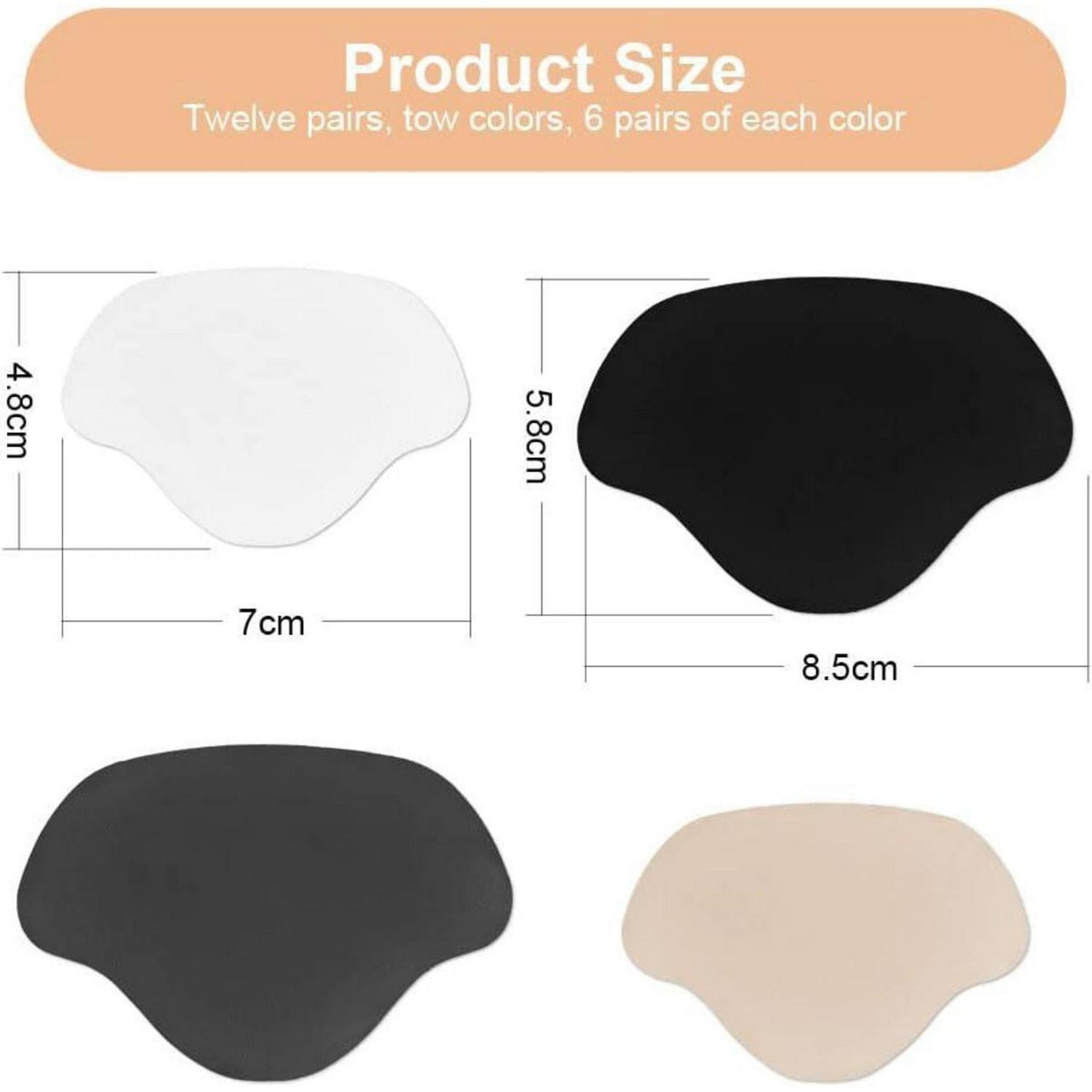 Sneaker Fersen Reparatur Patches – 8 Paar, Schwarz/Weiß/Grau/Beige