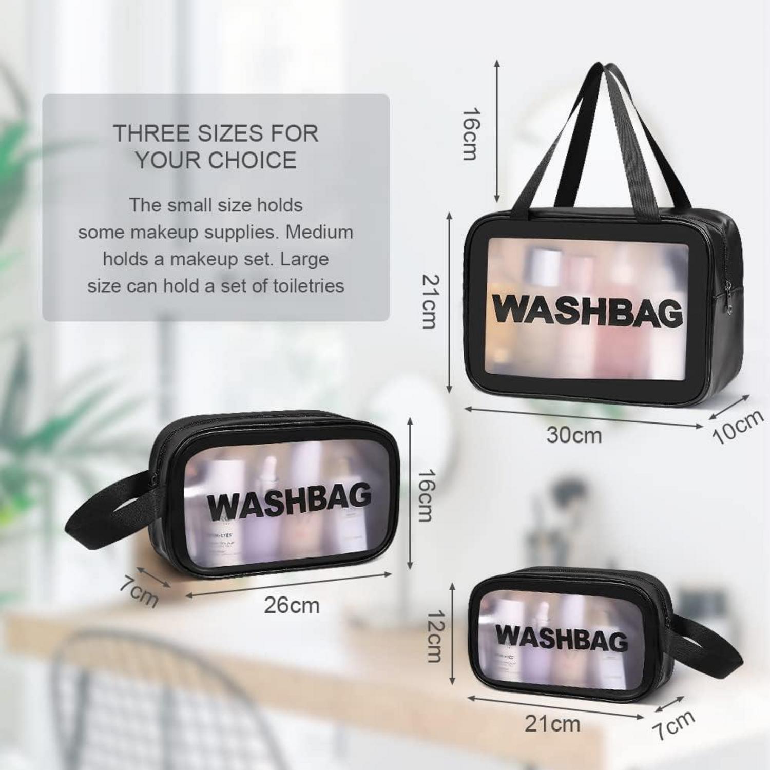 Transparente Kulturtasche Set, 4er Pack, Wasserdicht, Reißverschluss