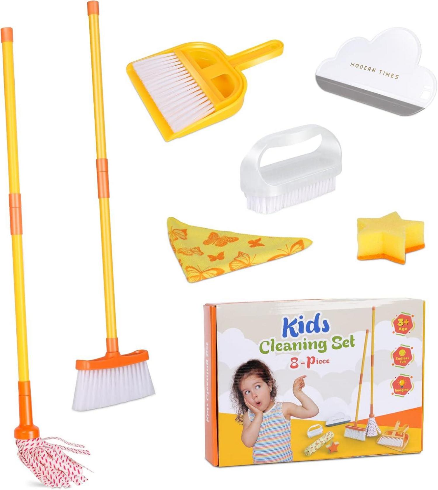 Kinder Putzset Reinigungsset 8-teilig Haushalt Spielzeug
