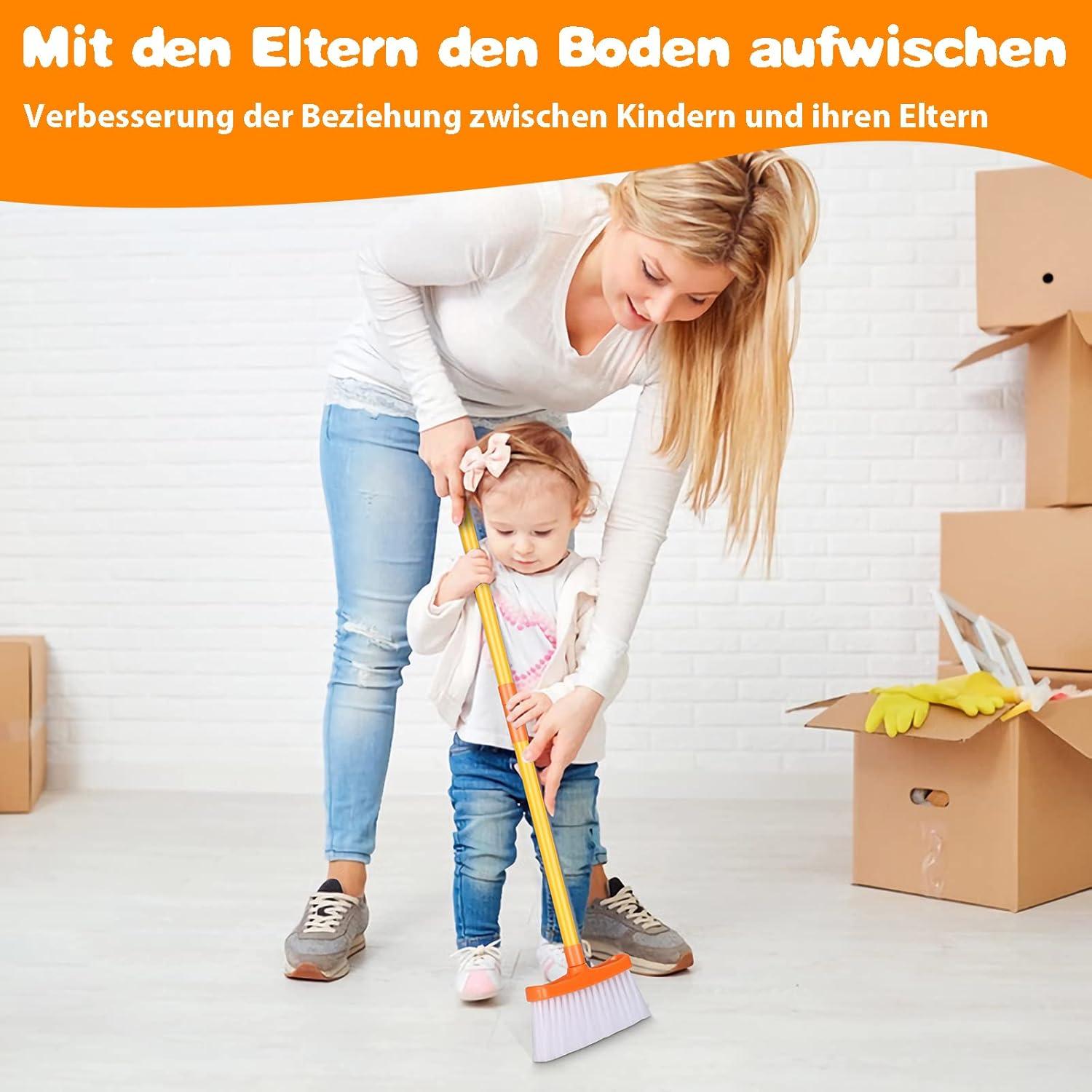 Kinder Putzset 8-teilig Haushalt Spielzeug ab 3 Jahren Schwamm Mikrofasertuch