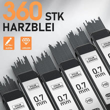 Druckbleistift Set Metall 0,7mm 360 HB-Minen 3 Radiergummis