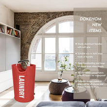 DOKEHOM 90L Wäschekorb Faltbar Rot Stand-up Design 600D