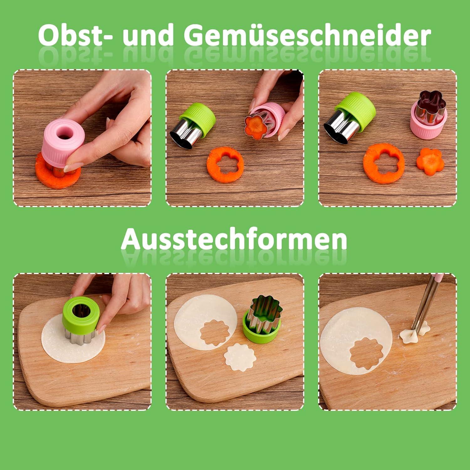 Heyu-Lotus Obst Gemüse Ausstechformen Set Kinder Wellenschneider
