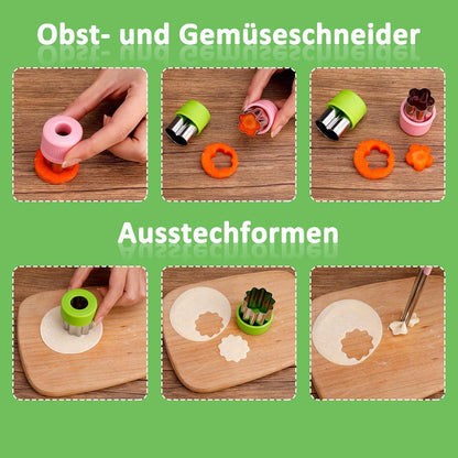Heyu-Lotus Obst Gemüse Ausstechformen Set Kinder Wellenschneider