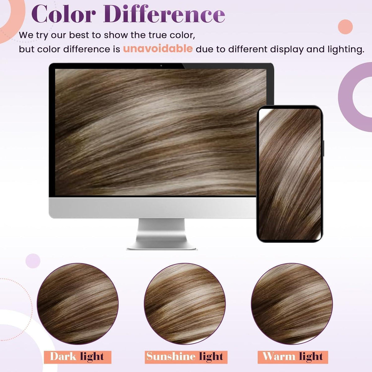 Echthaar-Drahtverlängerung Braun Balayage 40cm