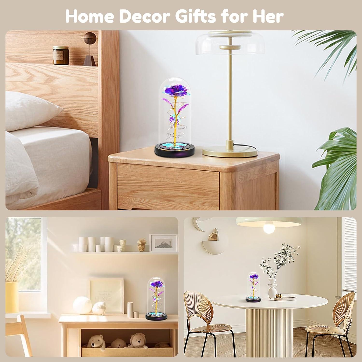 Ewige Rose im Glas mit LED Licht - Romantisches Weihnachtsgeschenk