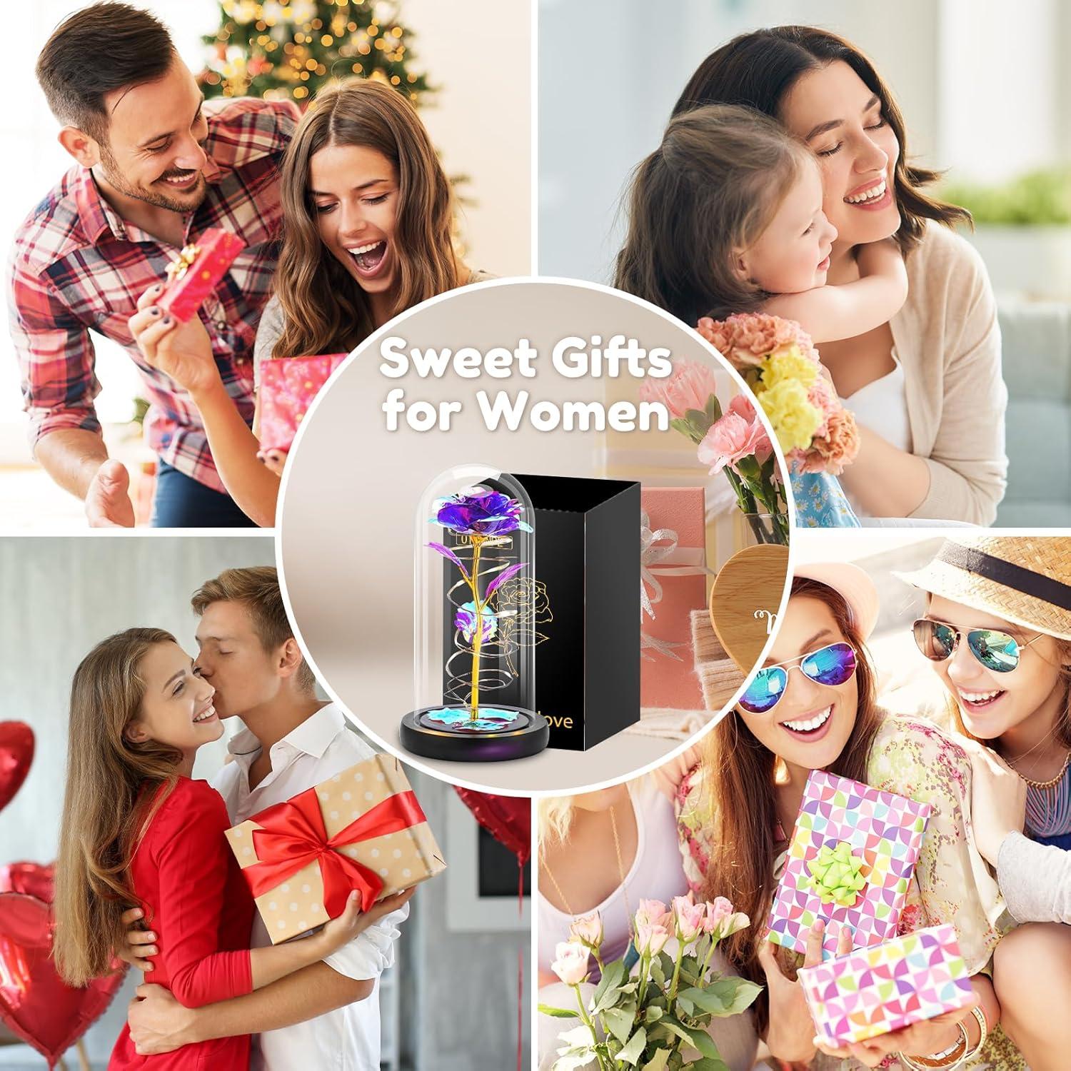 Ewige Rose im Glas mit LED Licht - Romantisches Weihnachtsgeschenk