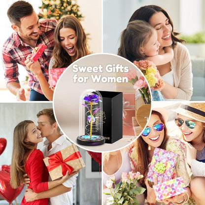 Ewige Rose im Glas mit LED Licht - Romantisches Weihnachtsgeschenk