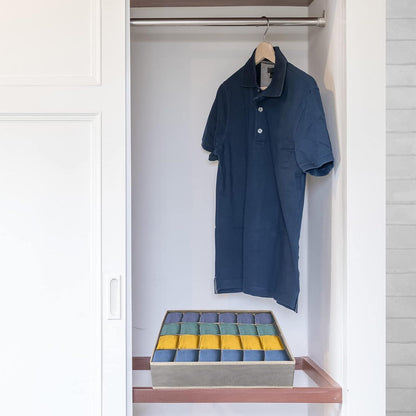 Socken- und Unterwäsche-Aufbewahrungsboxen 24 Zellen Organizer Grau