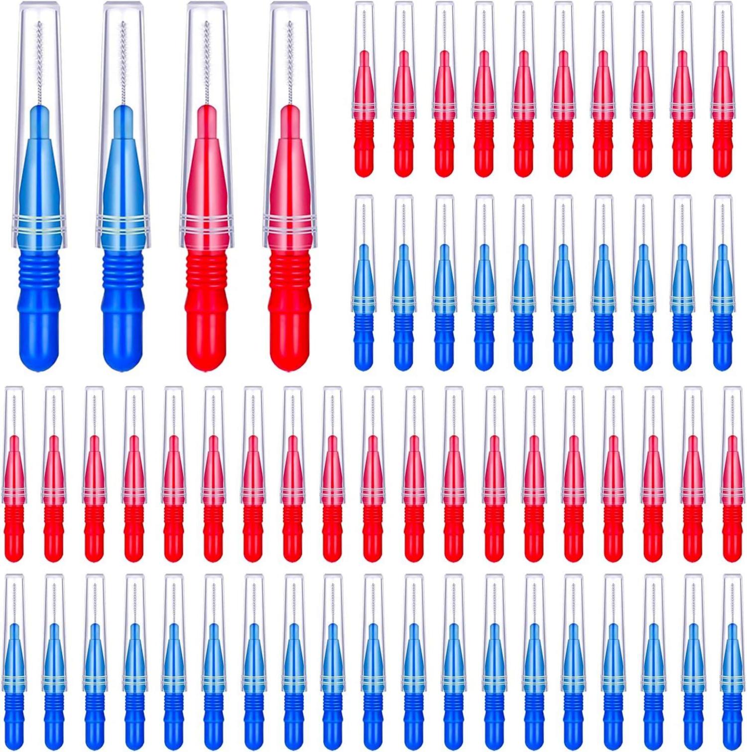 Interdentalbürsten 100 Stück Zahnreinigung Zwischenräume mit Überzug