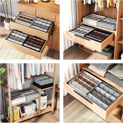 4 Stück Aufbewahrungsboxen 16 Zellen Schublade Organizer Unterwäsche