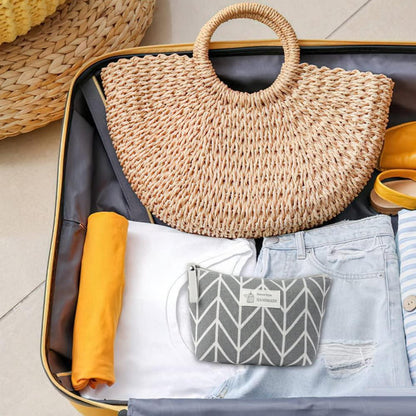 Aucuu Kosmetiktasche Segeltuch 4 Stück Klein Reise Makeup Tasche Organizer