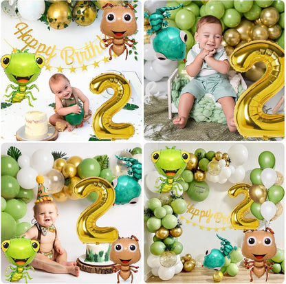 Dschungel Geburtstagsdeko 2 Jahre Waldtiere Luftballons Happy Birthday Banner