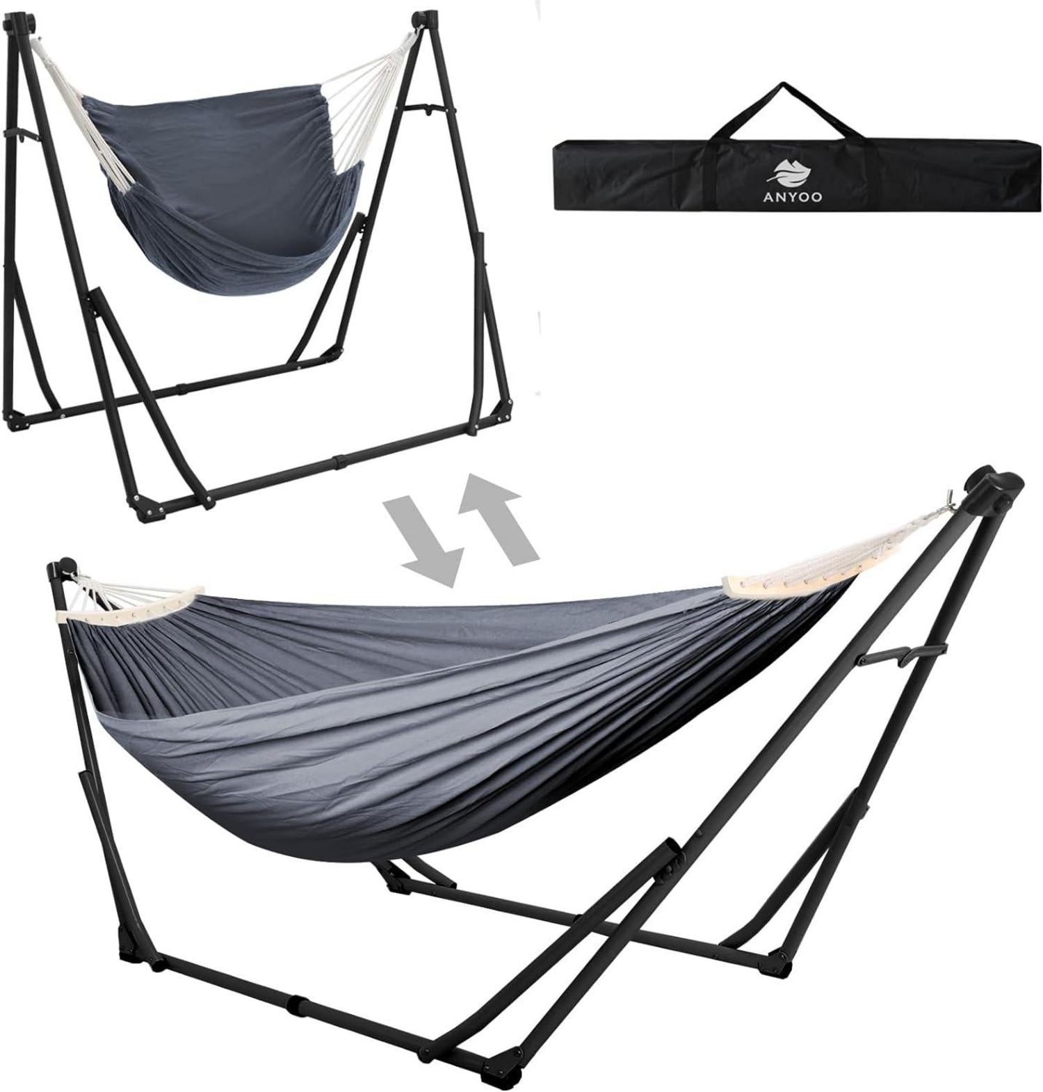 Anyoo Hängematte Hängesessel klappbares Gestell Set Outdoor Indoor