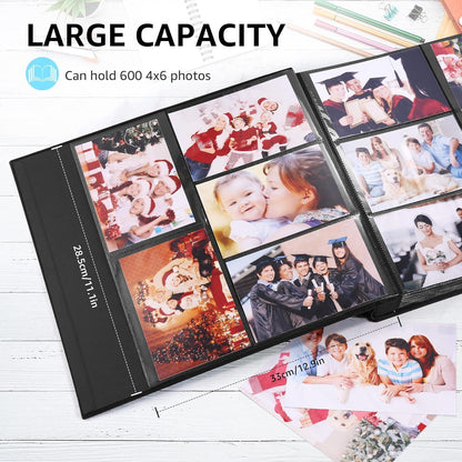 DazSpirit Fotoalbum 600 Fotos 10x15 Personalisierbar Schwarz