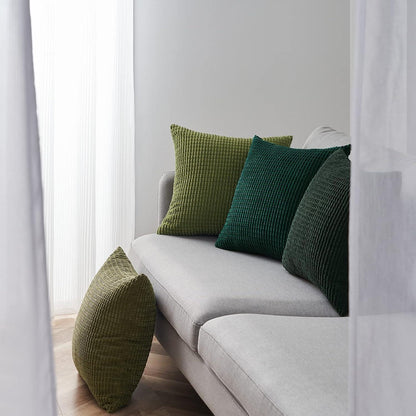 Topfinel Kissenbezug 50x50 Grün 4er Set Kordsamt Farbverlauf Sofa Deko