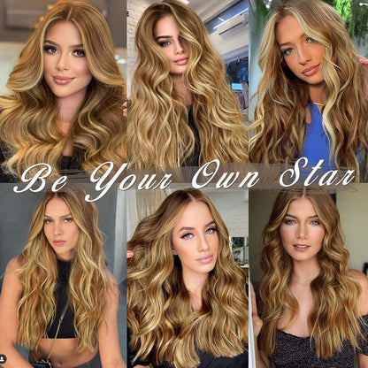 Clip in Extensions, 5 PCS Haarverlängerungen 45 cm Wave Braun mit