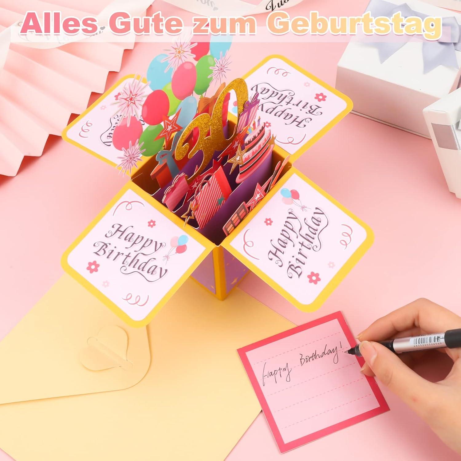 30. Geburtstagskarte 3D Pop-Up Glückwünsche Umschlag