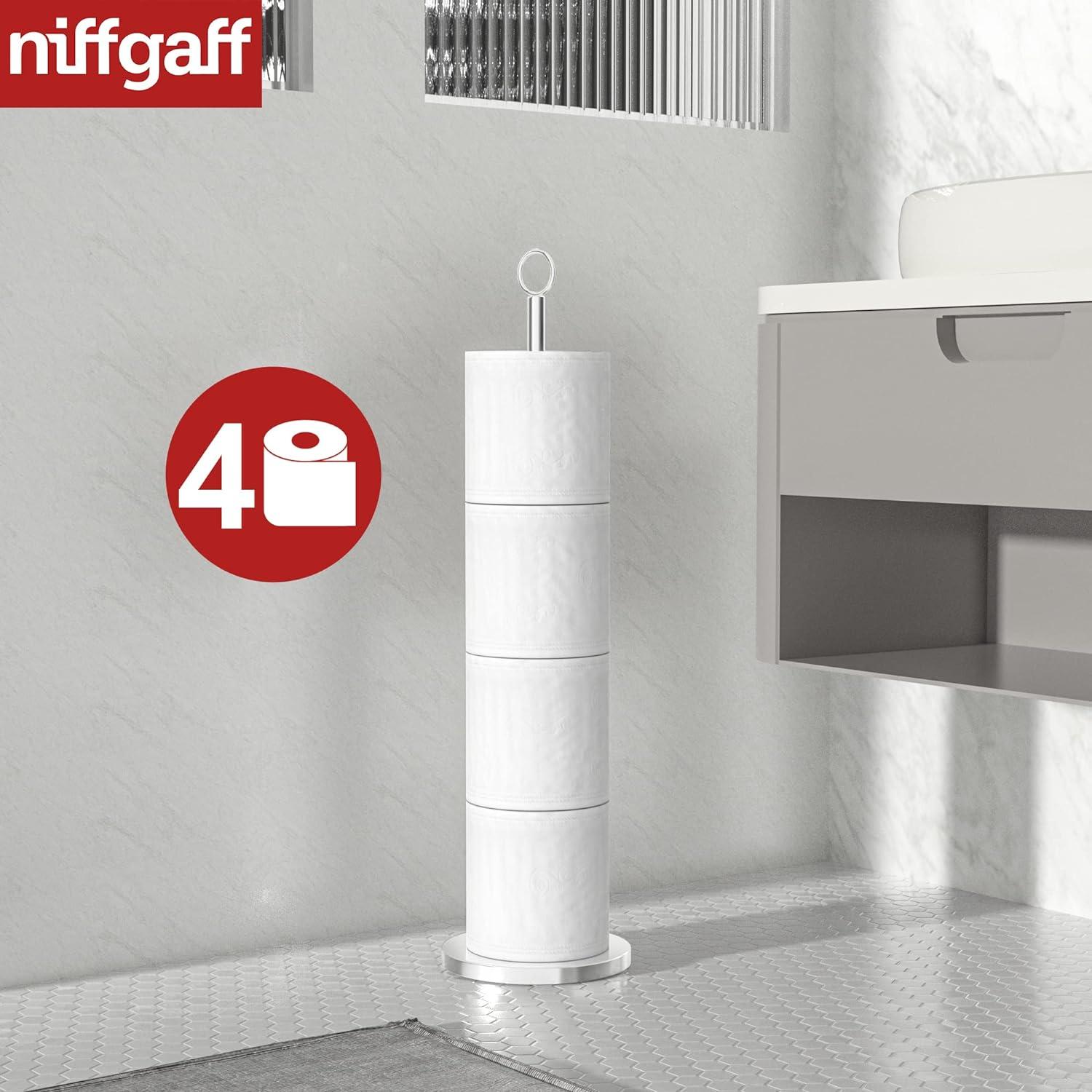 Freistehender Edelstahl Toilettenpapierhalter mit
