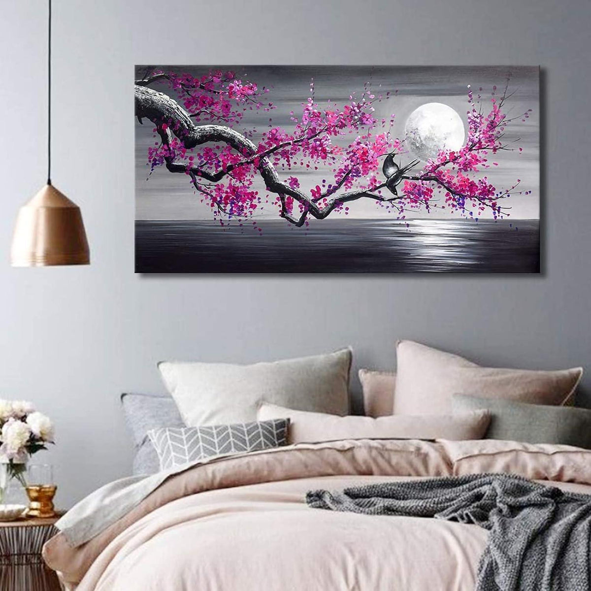 Diamant Painting XXL Lila Blume - Vollbild DIY Set 180x70cm