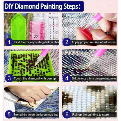 Diamant Painting XXL Lila Blume - Vollbild DIY Set 180x70cm