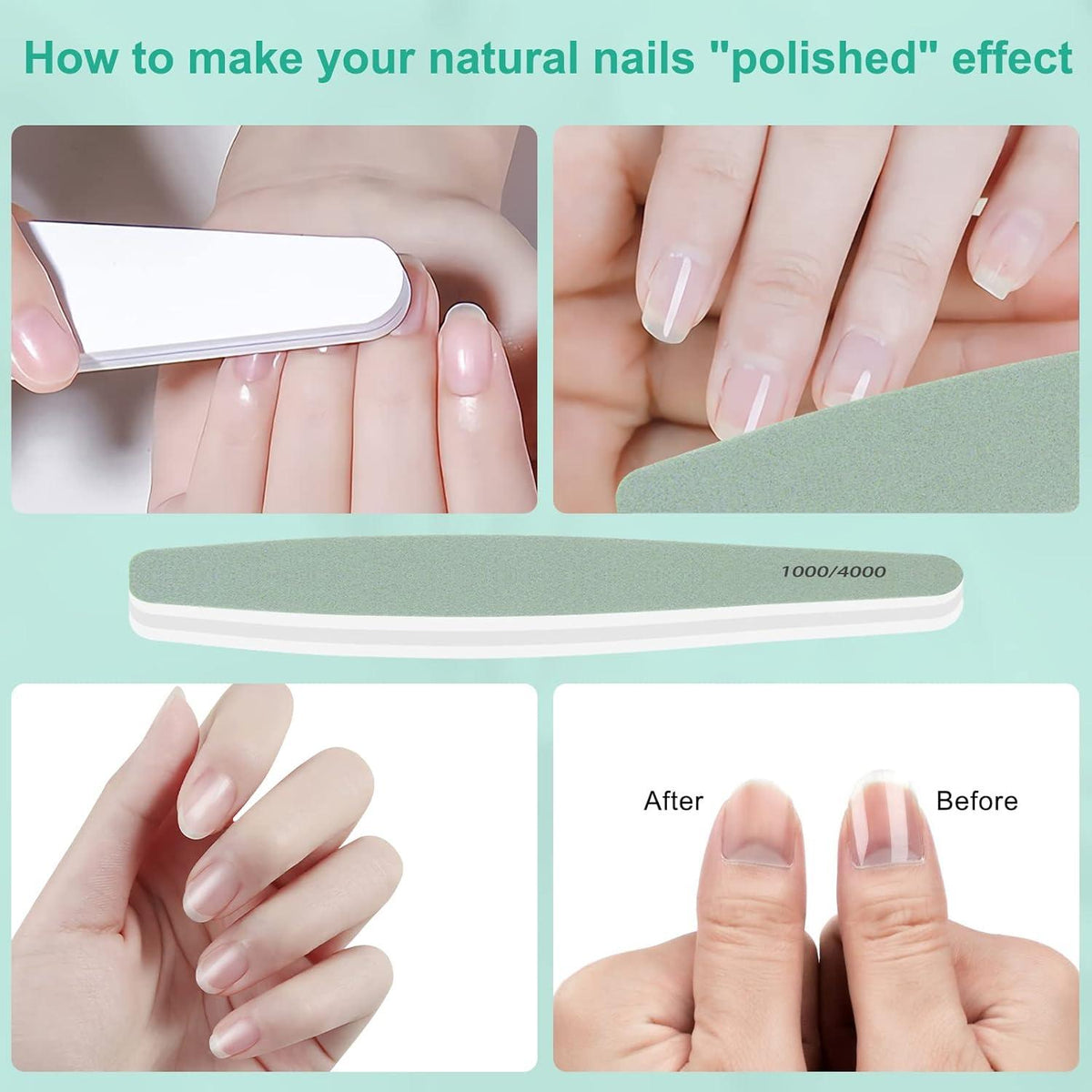Nagelfeilen Set 12 Stück 1000/4000 Körnung Profi Polierfeile