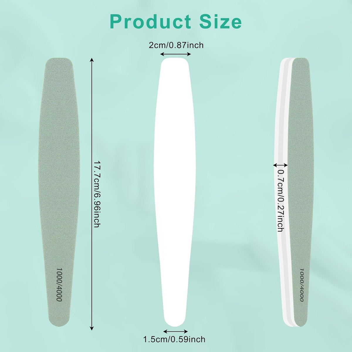 12er Set Nagelfeile 1000/4000 Körnung für Naturnägel - Profi