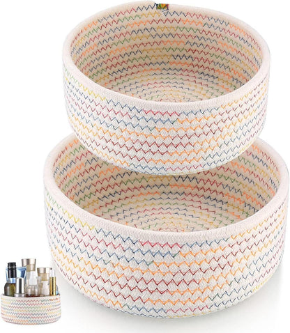 Geflochtener Aufbewahrungskorb 2er Set Baumwollseil Organizer