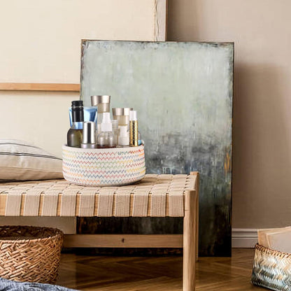 Aufbewahrungskorb Baumwollseil Geflochten 2er Set Badezimmer Organizer