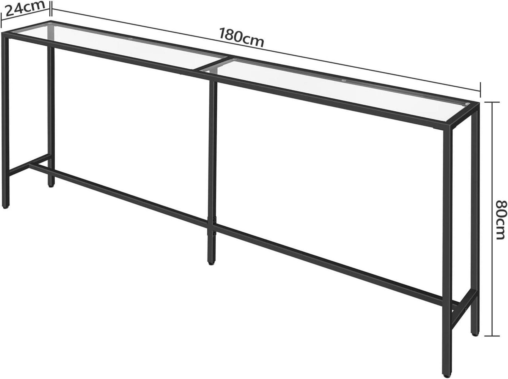 Langer Konsolentisch aus gehärtetem Glas moderner Beistelltisch