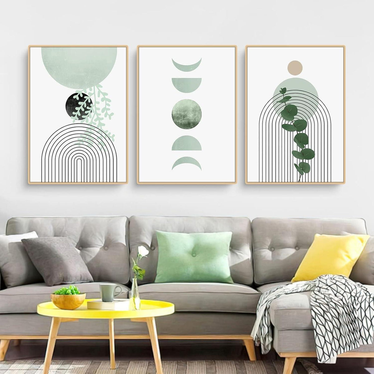 Grüne Pflanze Wandbilder Set, 3-teilig, Moderne Kunst, 30x40cm