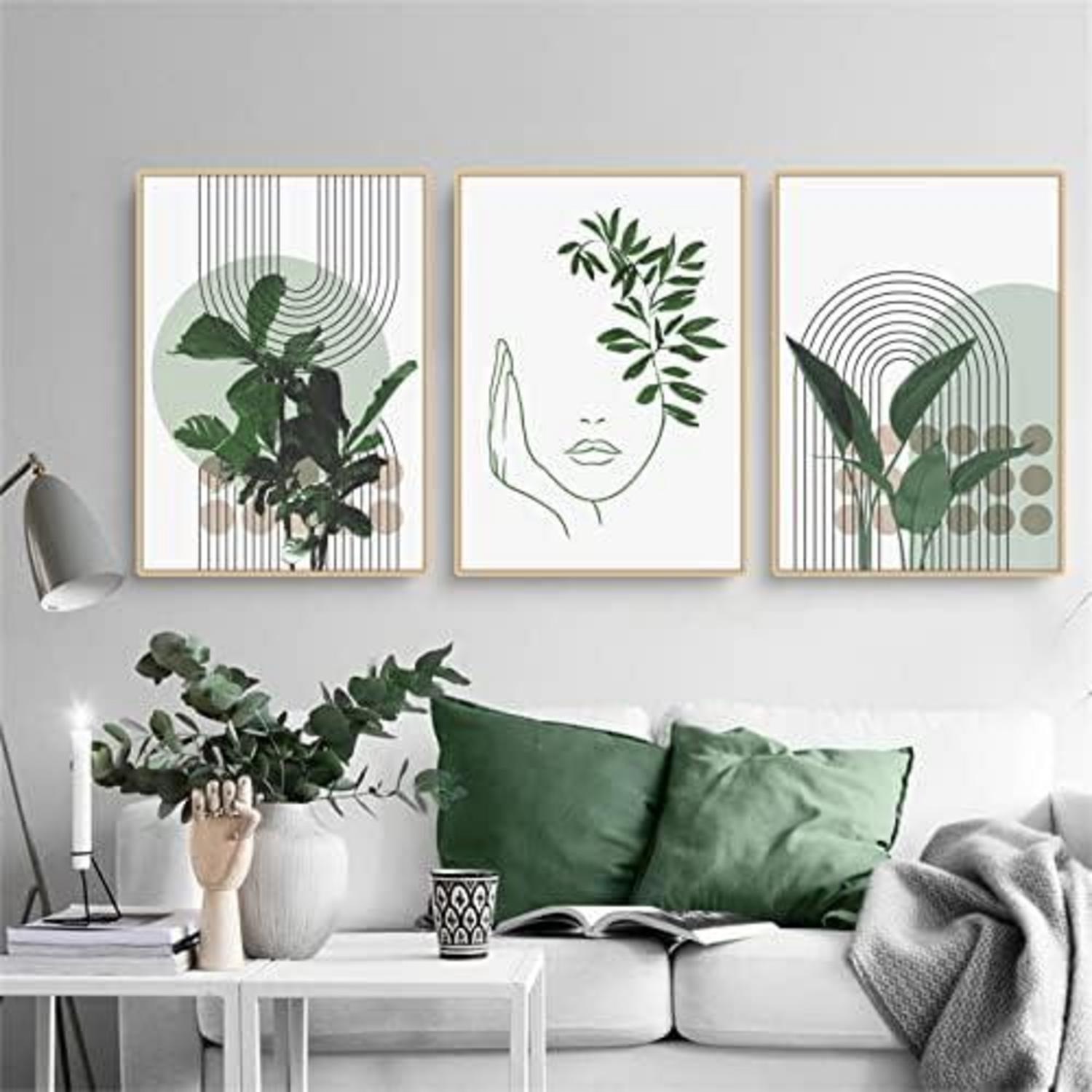 3-teiliges Bohemian Poster Set Grüne Pflanze Bilder Moderne Wandbilder