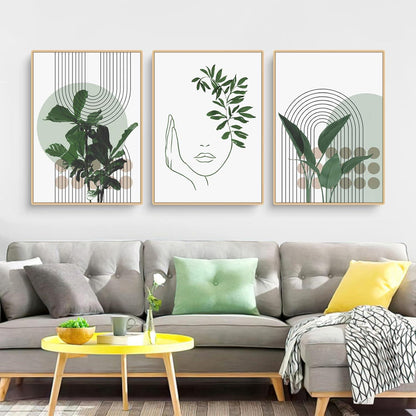 Grüne Pflanze Poster Set Moderne Wandbilder Aesthetic 50x70cm