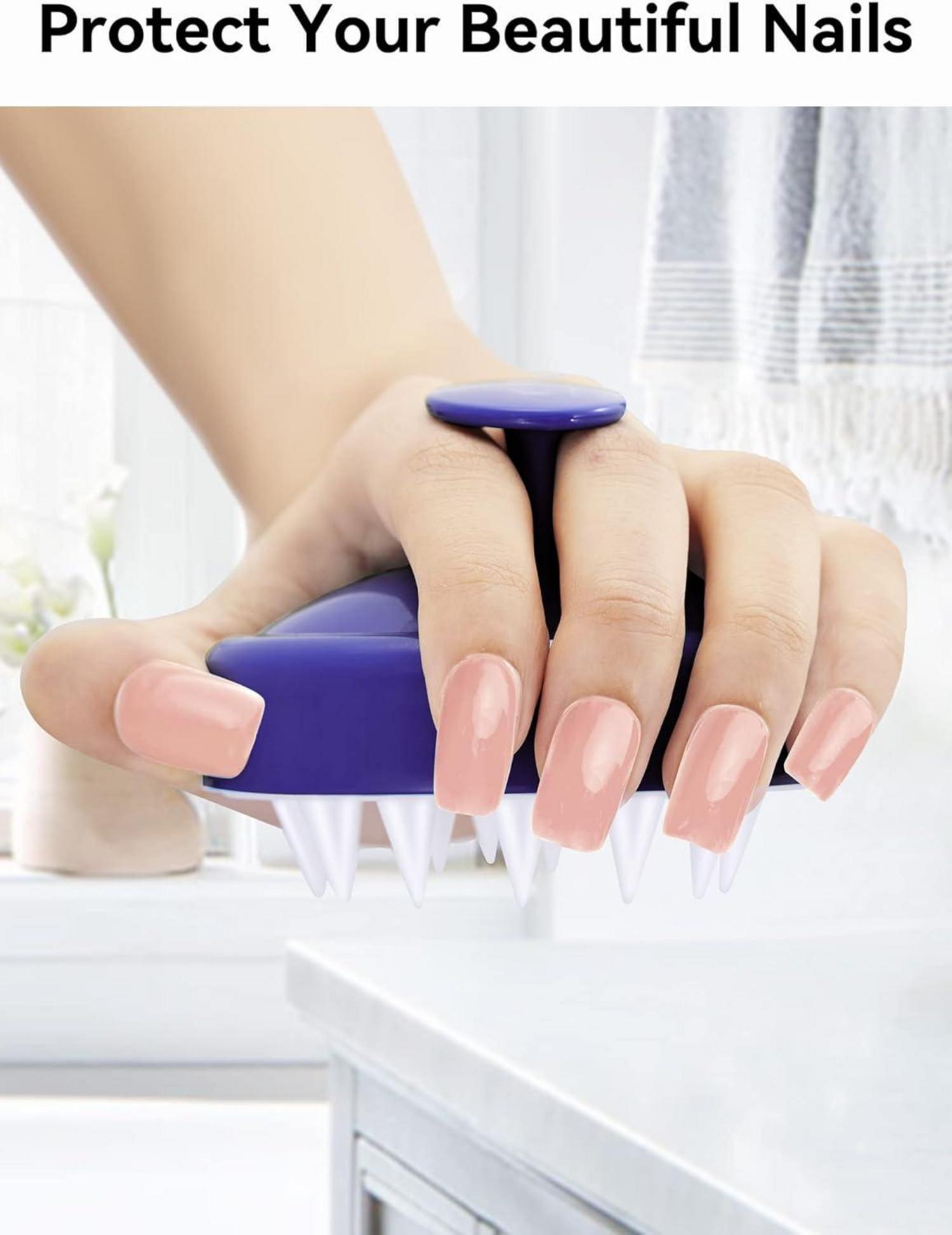 HEETA Kopfhaut Massagebürste für nasses und trockenes Haar mit Silikonkopf - Blau