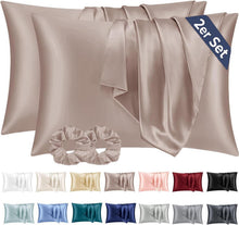 Satin Kissenbezug 50x80 Braun 2er Set Haar & Haut Pflege
