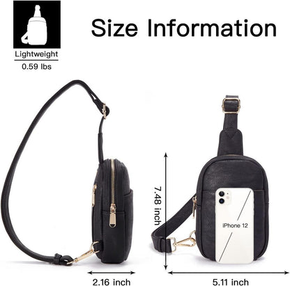 Kleine schwarze Crossbody Bag aus Kunstleder für Damen
