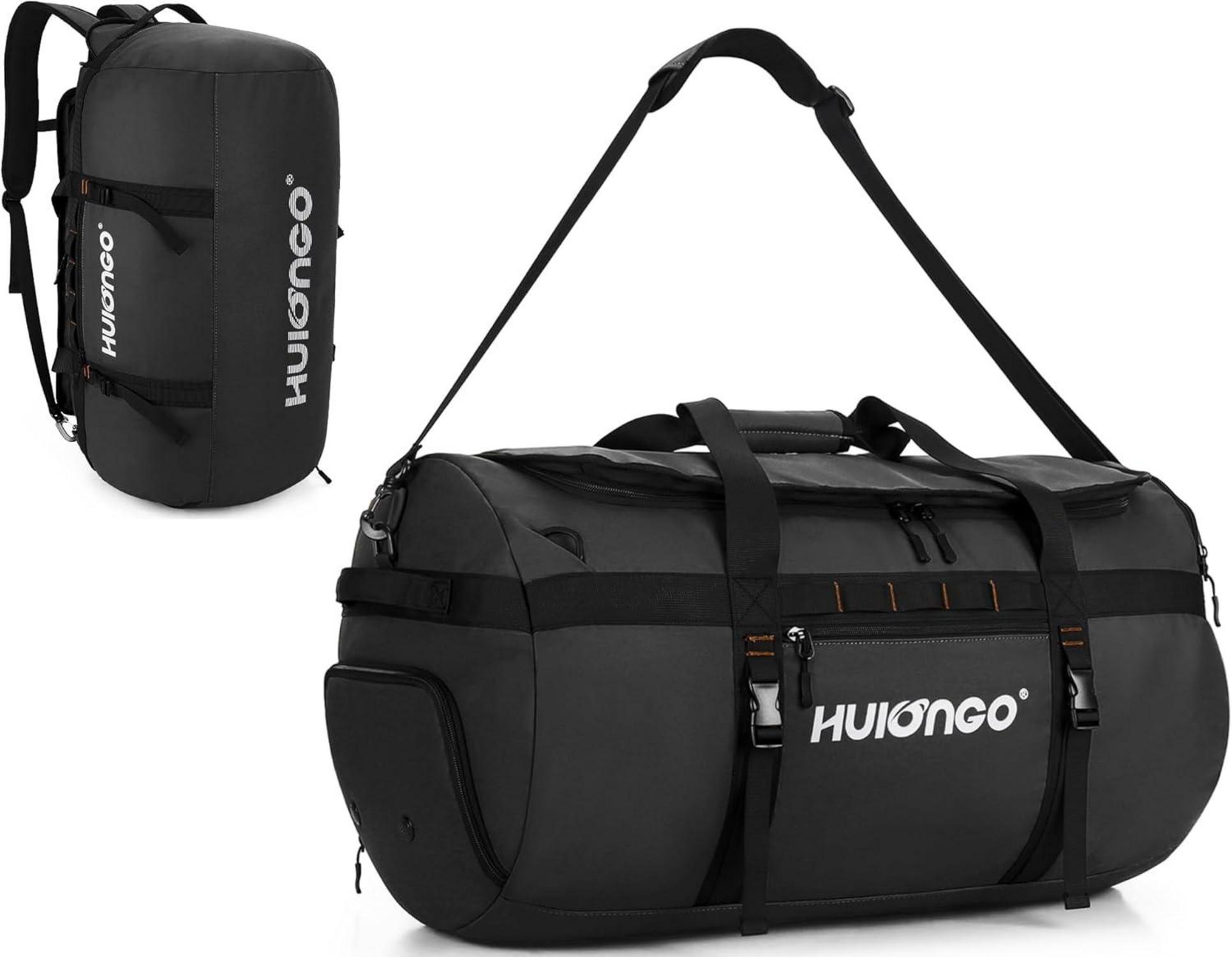 Sporttasche Schwarz 30L Reisetasche Klein mit Schuhfach & Schultergurt