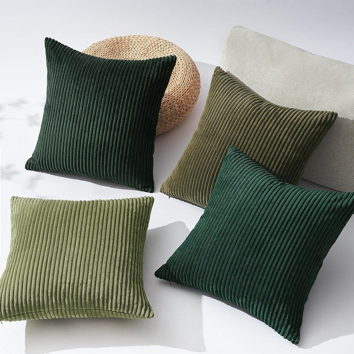 4er Set Kissenbezug 40x40 cm Kordsamt Kissenhülle Sofa Schlafzimmer