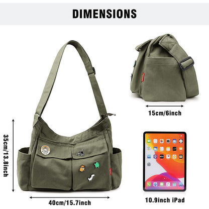 Canvas Crossbody Bag Umhängetasche Schultertasche Tote Hobo