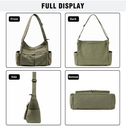 Canvas Crossbody Bag Umhängetasche Schultertasche Tote Hobo