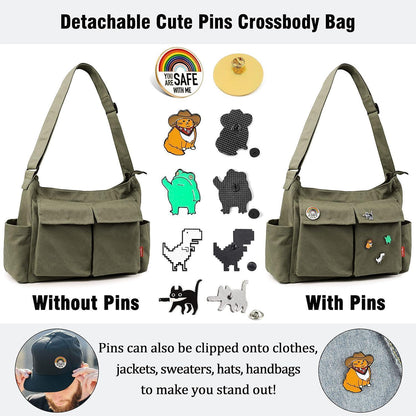 Canvas Crossbody Bag Umhängetasche Schultertasche Tote Hobo