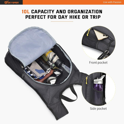 Ultraleichter 10L Faltbarer Daypack wasserfest für Reisen