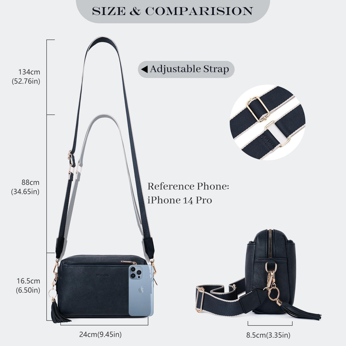 Handy Umhängetasche Veganem Leder Crossbody Schultertasche 3