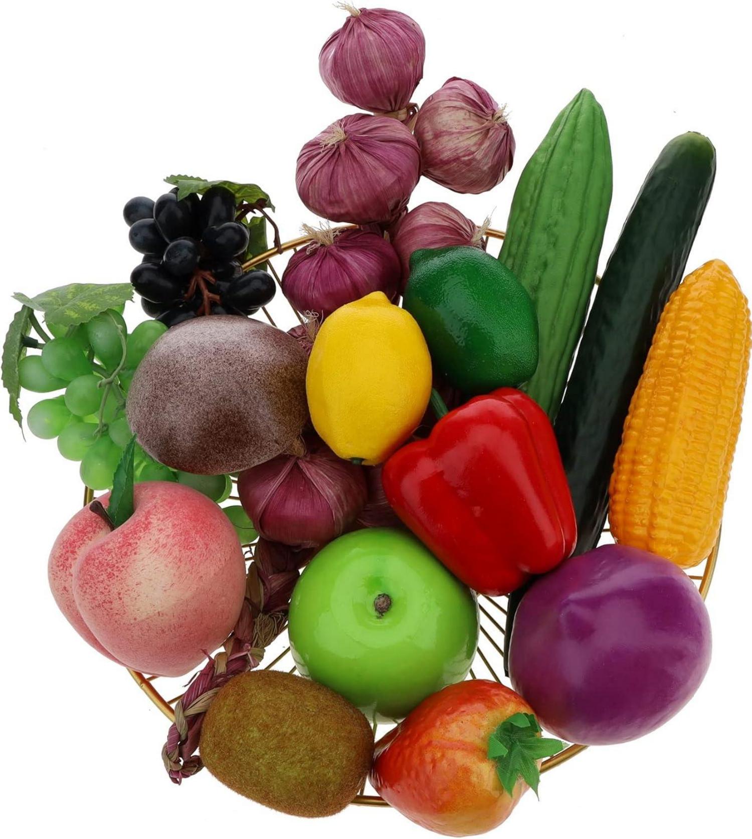 15 Stück Gefälschte Simulation Obst Früchte Gemüse realistisch deco