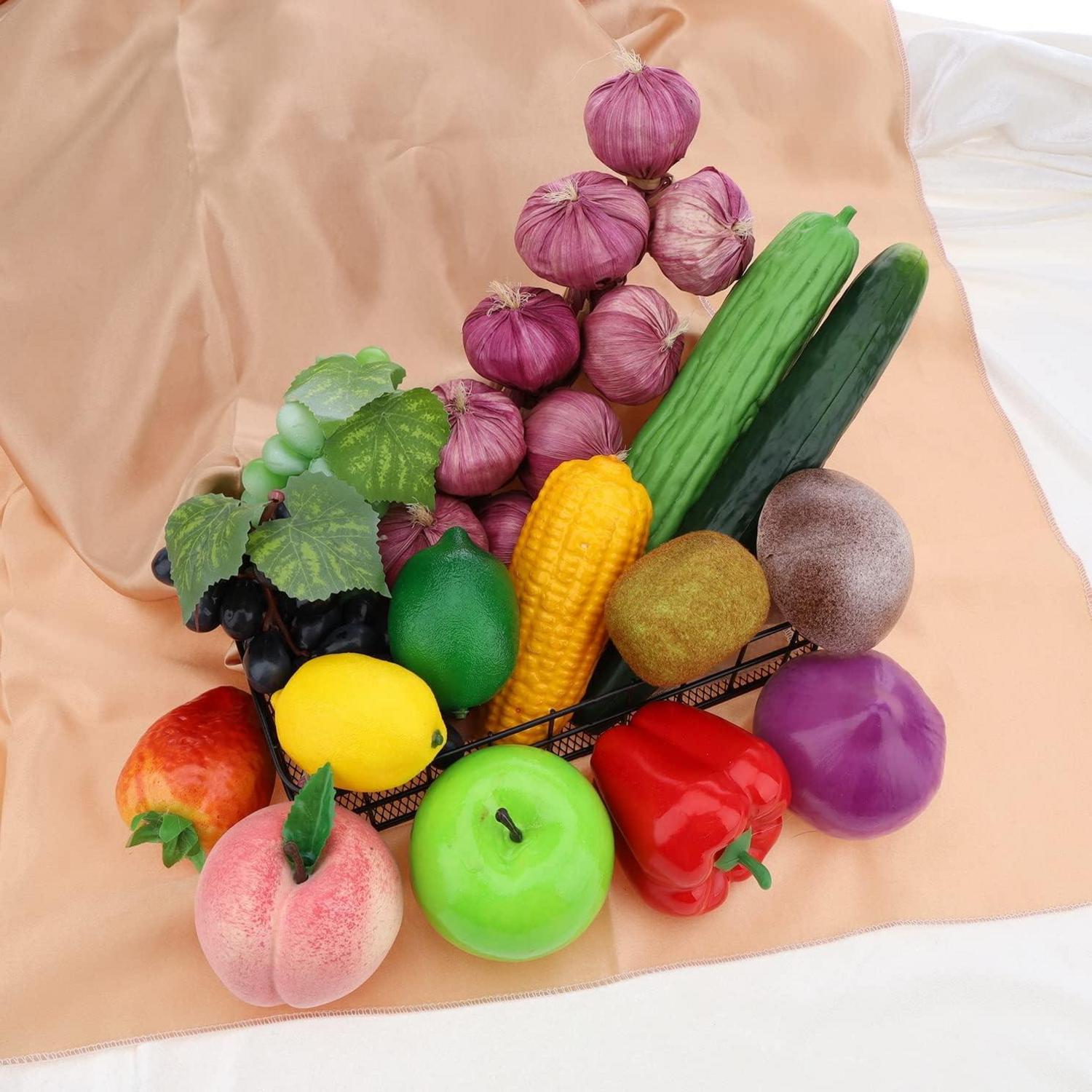 Woration Gefälschte Simulation Obst und Gemüse Set Lebensecht Realistisch Zuhause Dekoration