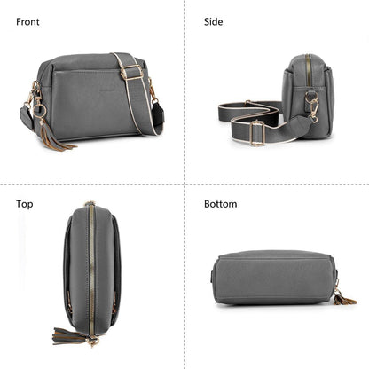 Damen Umhängetasche Veganem Leder Crossbody Schultertasche